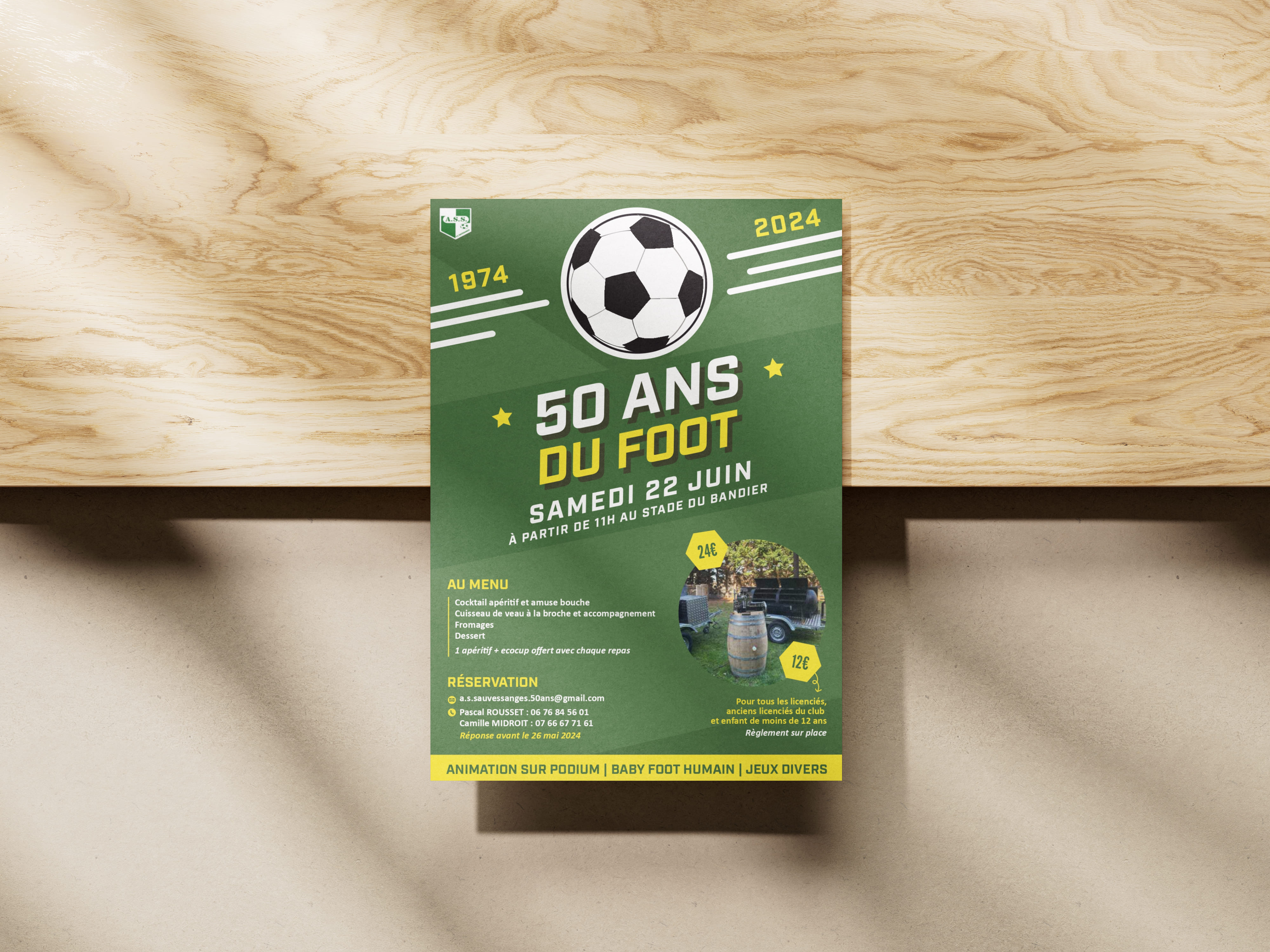 Invitation des 50 ans de l'Association Sportive Sauvessangeoise