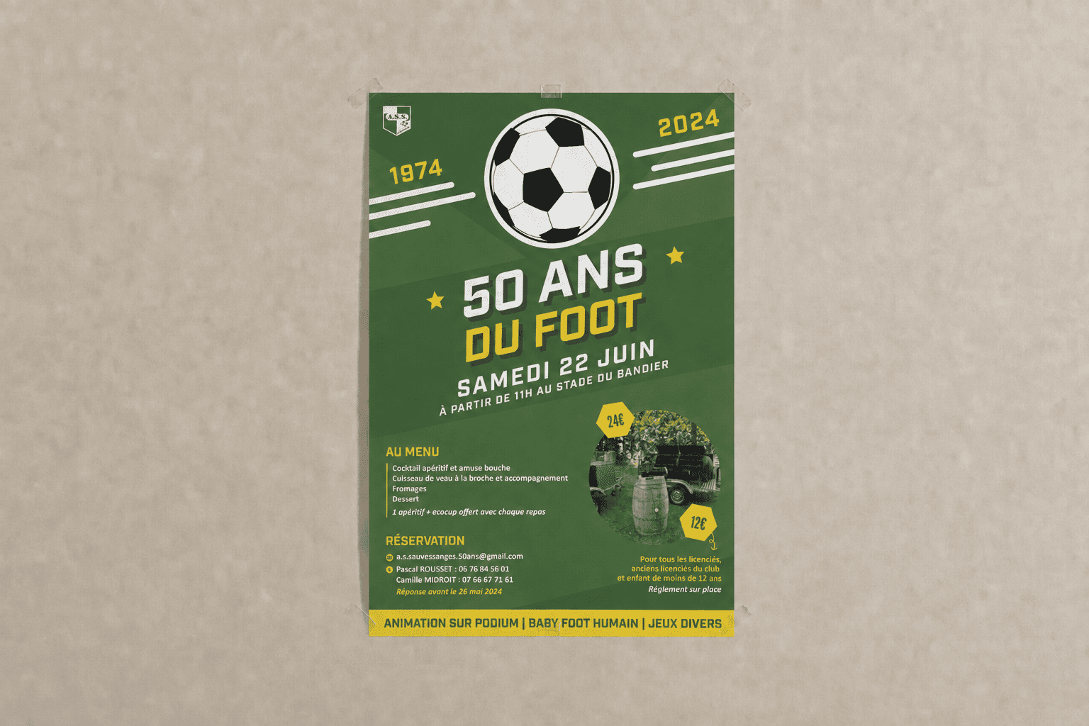 Affiche des 50 ans de l’Association Sportive Sauvessangeoise