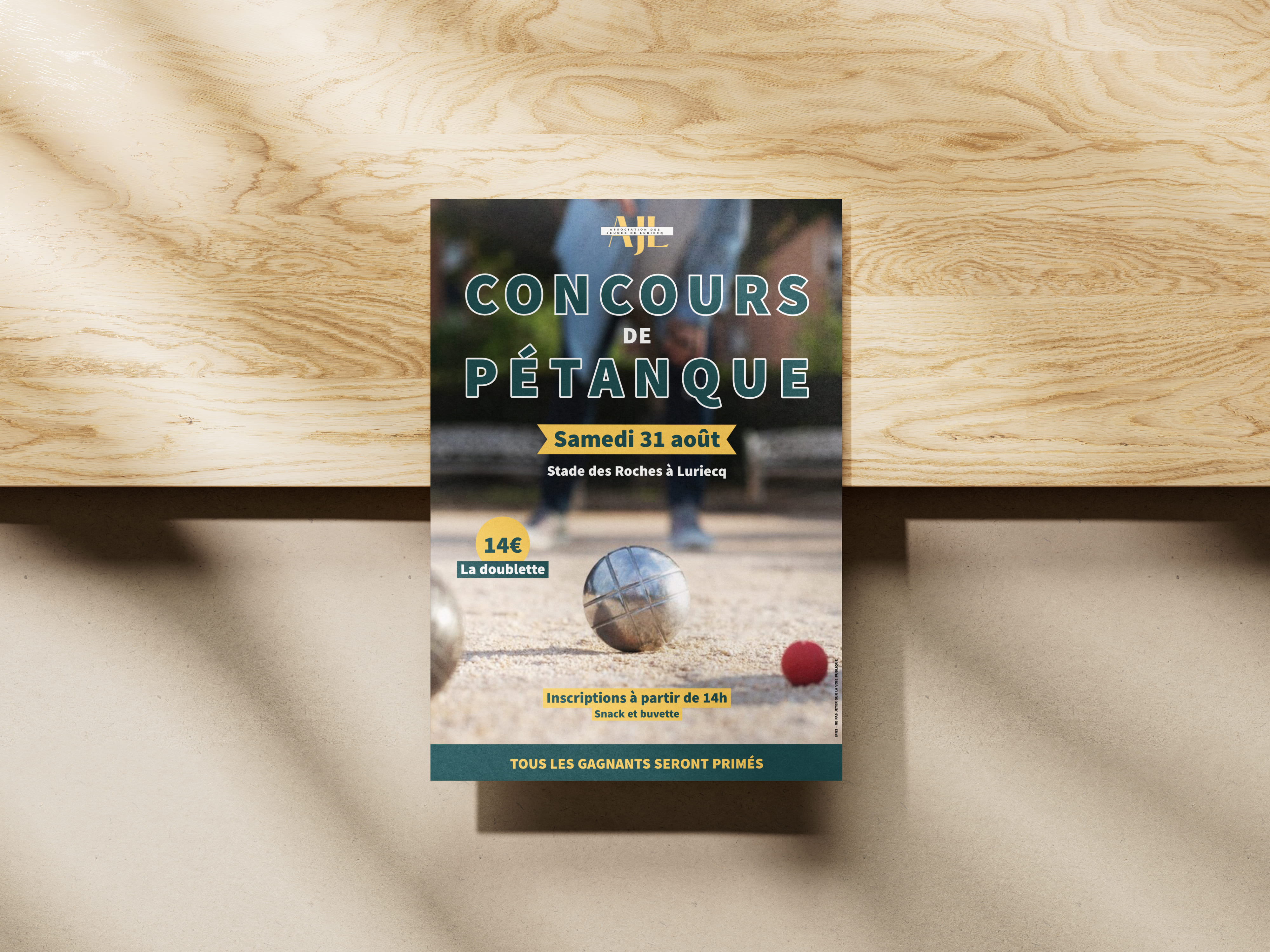Affiche du concours de pétanque de l'Association des Jeunes de Luriecq