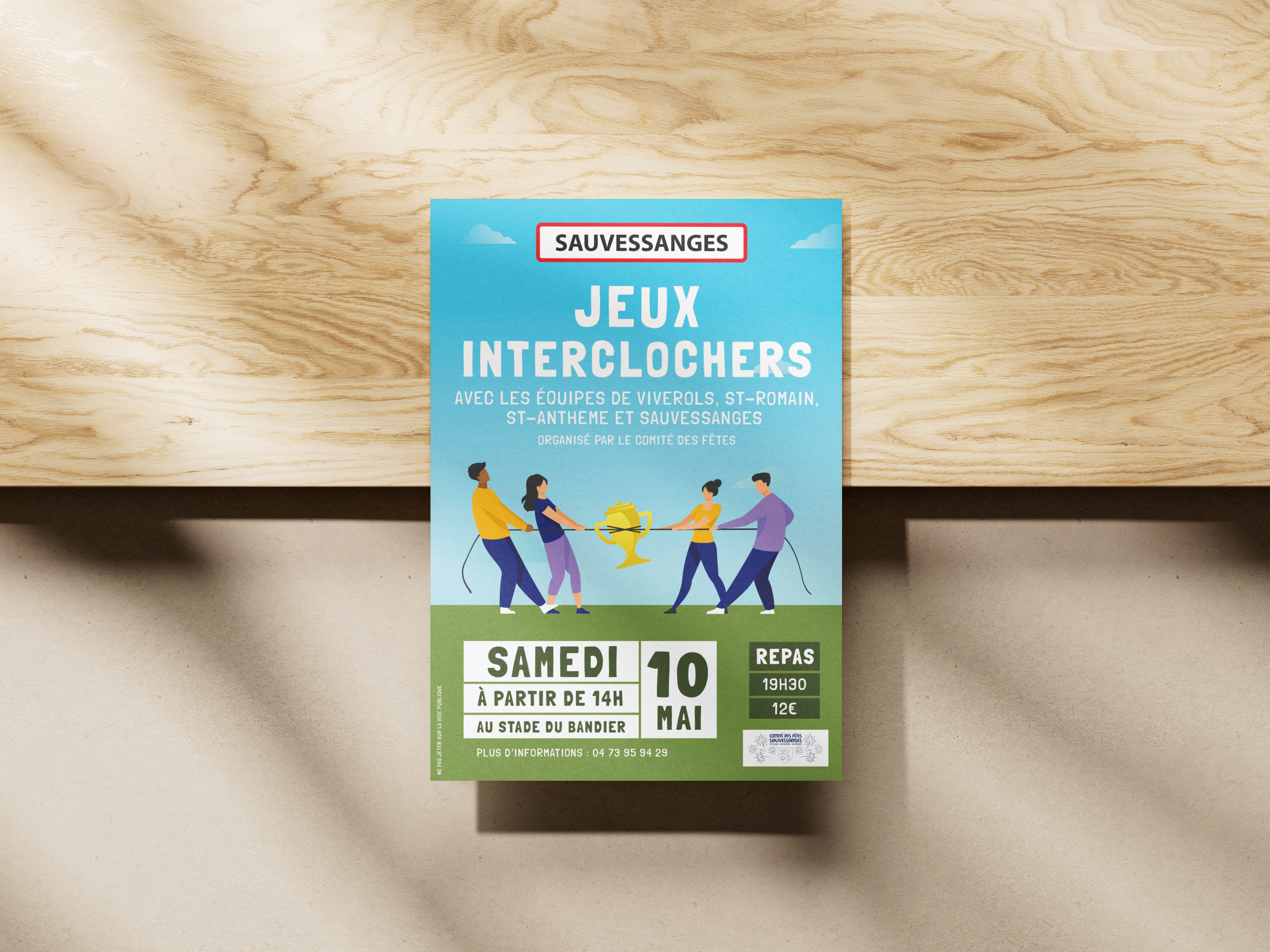 Affiche des Jeux Interclochers du Comité des Fêtes de Sauvessanges