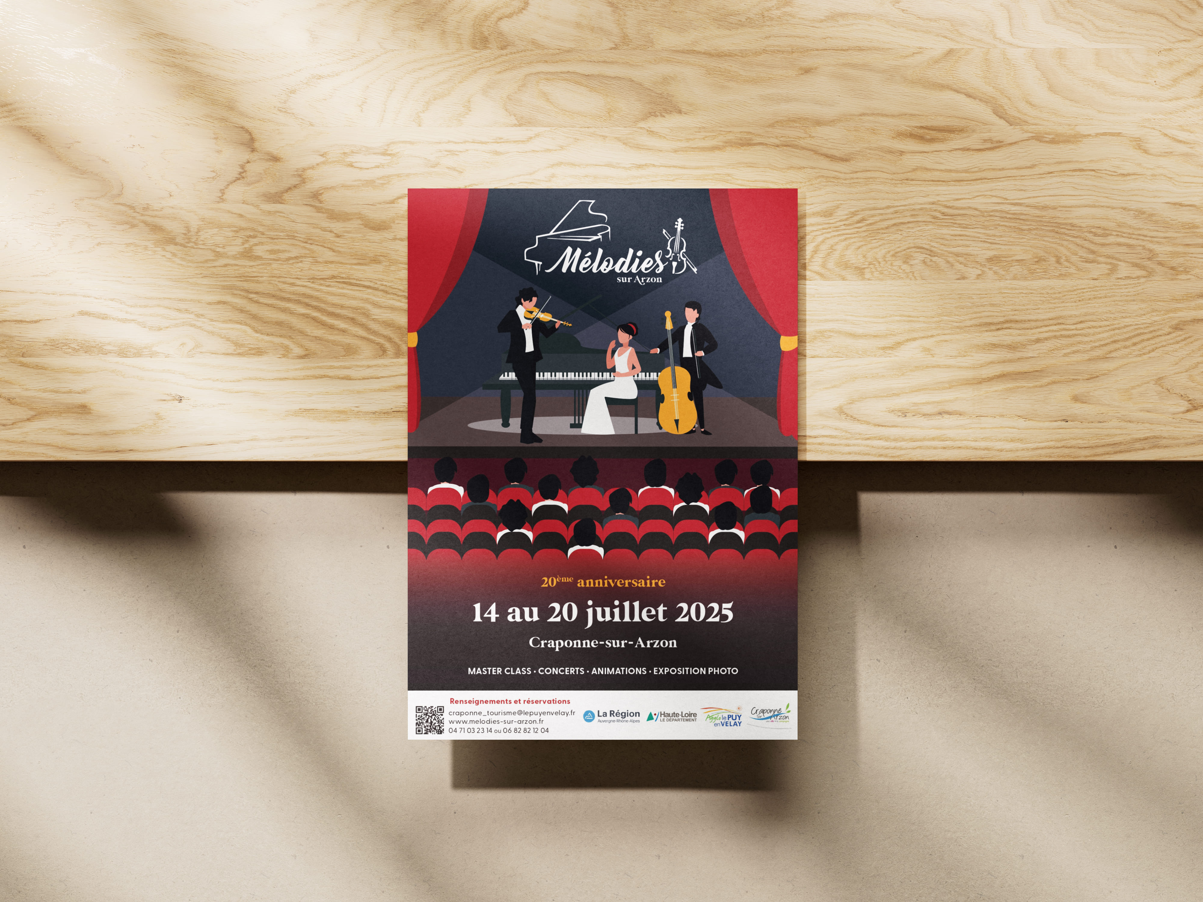 Affiche anniversaire 2025 du festival Mélodies sur Arzon